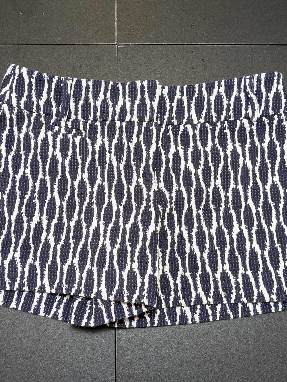 LOFT Navy and White Patterned Bike Shorts
